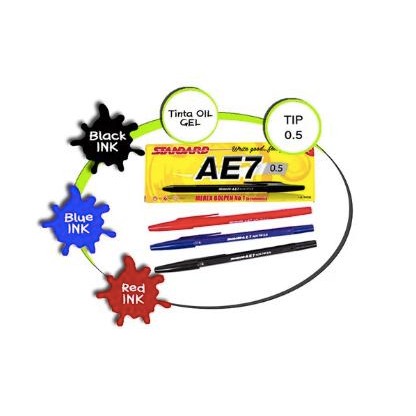 

Kenko Stationary - 12 Pcs Pulpen Standard Ae7 0.5Mm 1 Lusin Pena Bulpoin 0,5 Atk1441St