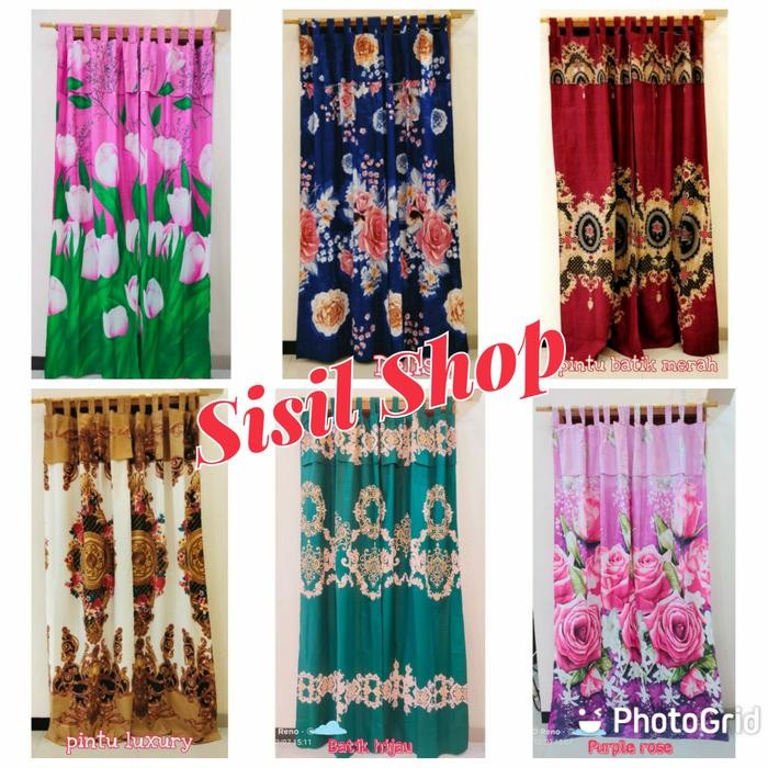 SRIY Gorden Pintu Rumbai Motif Bunga Gorden Pintu Kamar