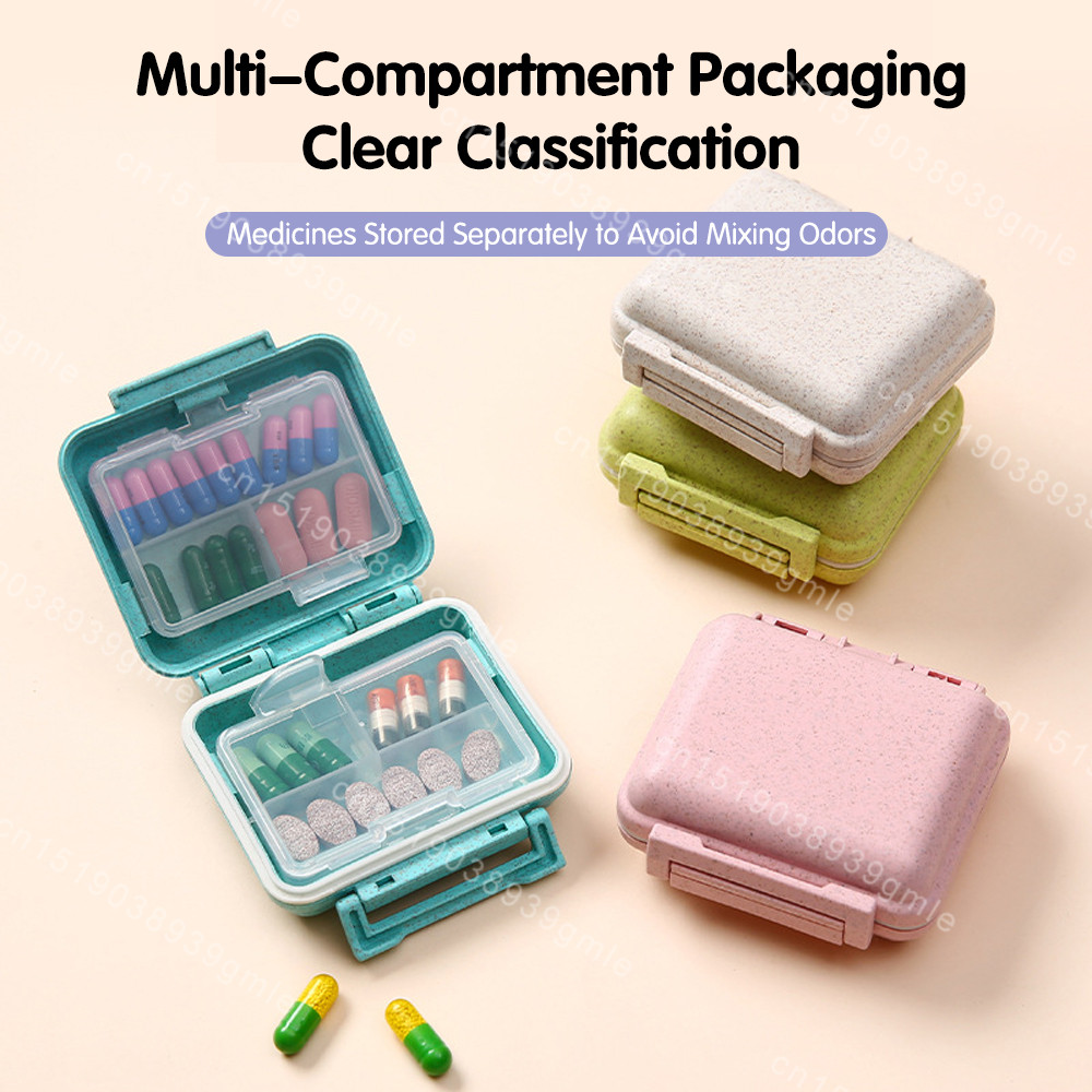 Portable Mini Pill Box Travel Sealed Pill Storage Box Compartment Pill Case Medicine Container