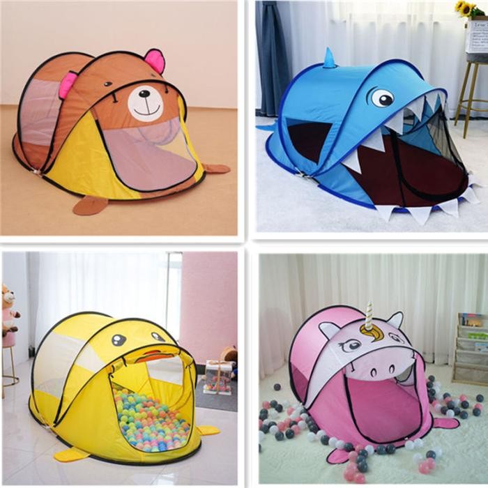 Tenda Anak Karakter Hewan Indoor Outdoor (Bonus Tas) Tenda Camping Tenda Lipat Mainan Anak Permainan