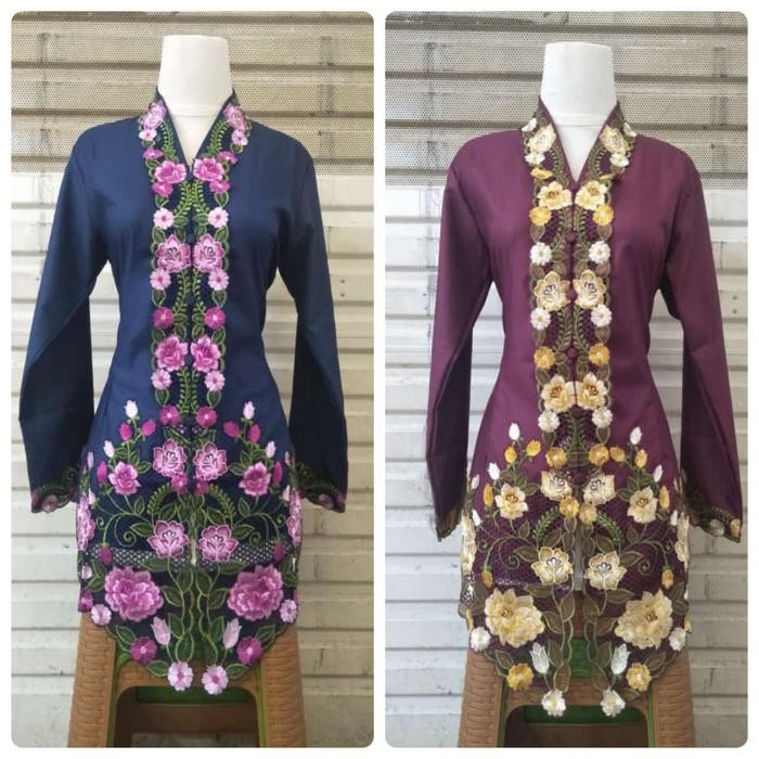 Kebaya Encim Betawi Lengan Panjang Modern Katun Jumbo