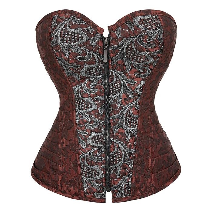 Plus Size Women Bustier Top Steampunk Gothic Steel Boned Vintage