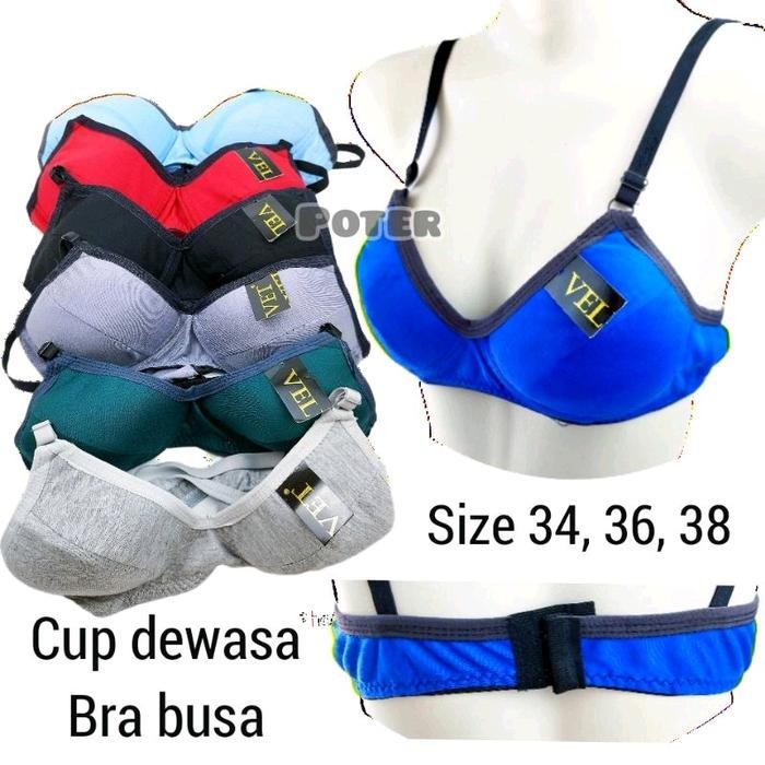 FH9S 3 Pcs Bh Sport Bra Wanita Cewek Dewasa Remaja Kop Batok Cup C Besar Jumbo Big Size 34