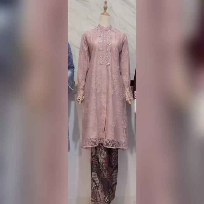 Dress kebaya andini tunik brukat payet mewah M L XL XXL rose gold OC