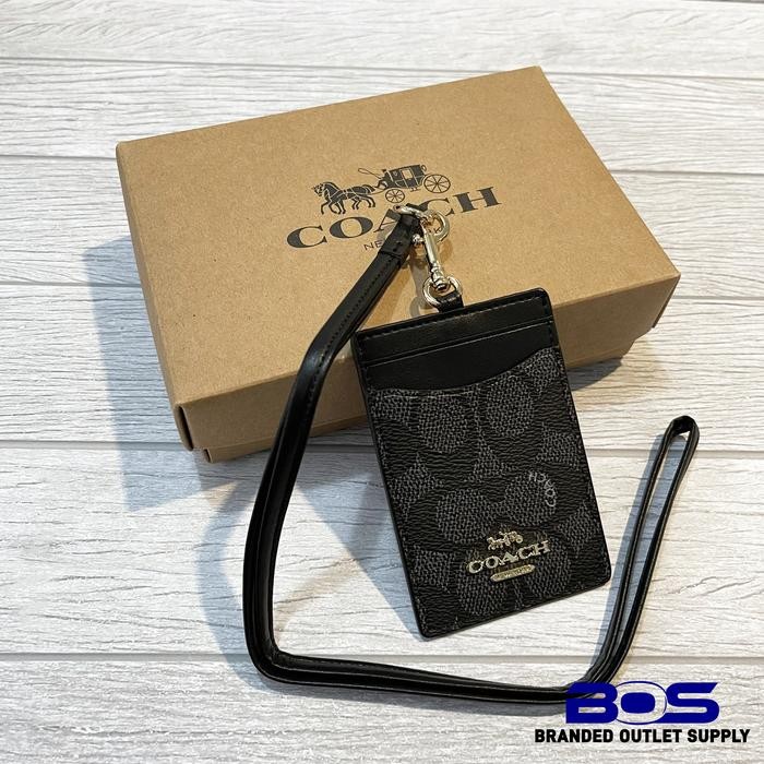 

Id Lanyard 65573 Signature Canvas Black Colorblock Logo Metal