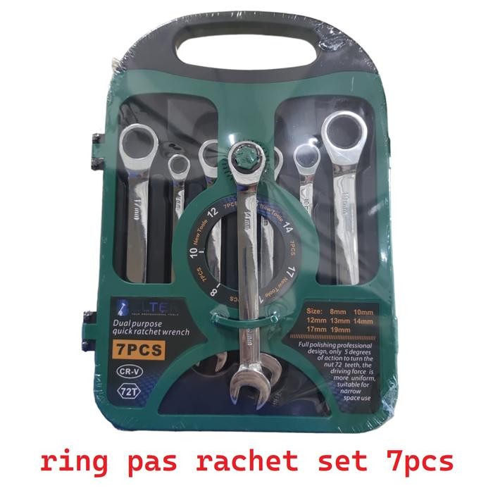 Cuci Gudang Belter Kunci Ring Pas Rachet Set 7 Pcs / Rachet Tekiro