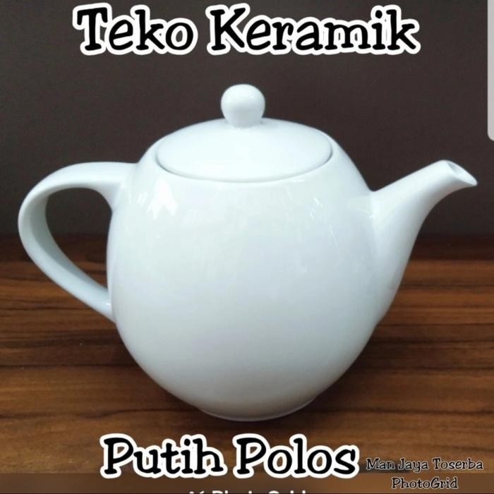Teko Keramik Kopin / Teko Putih Polos /Teko Air Minum