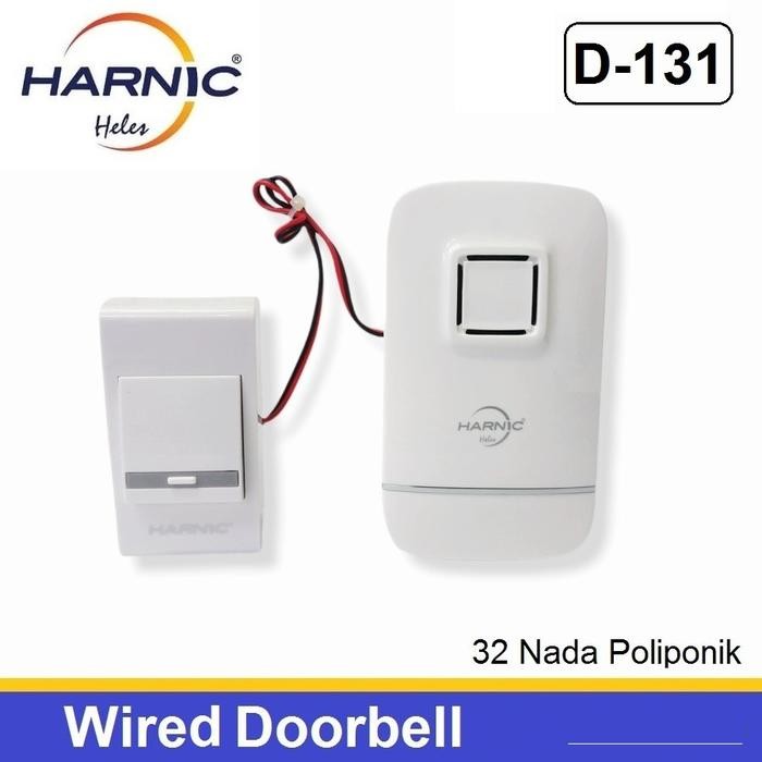 Heles Harnic D-131 Bel Pintu Kabel Battery dengan Tombol
