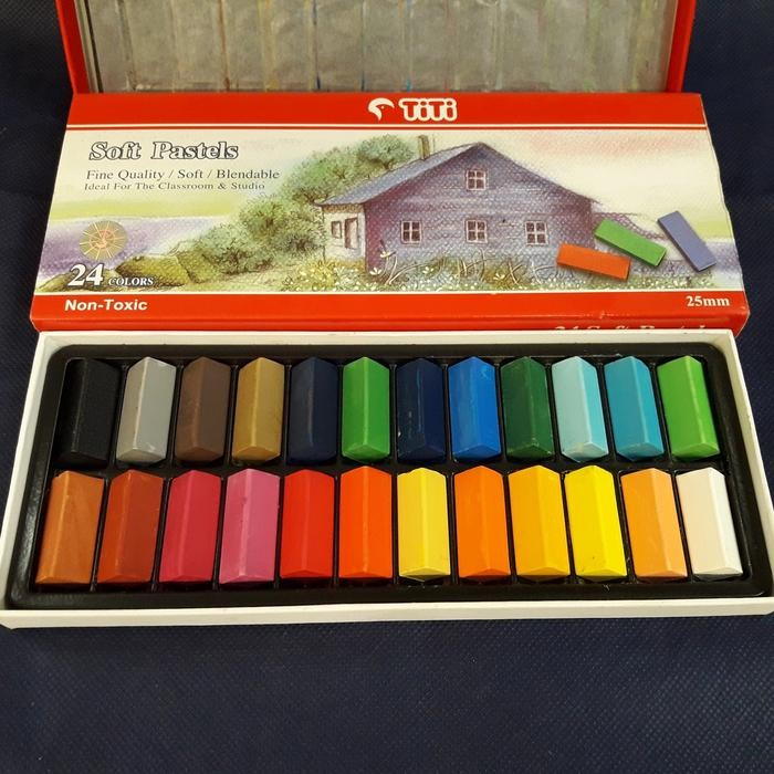 

Titi Crayon Titi Soft Pastels Non Toxic 24 Warna Panjang 25mm Kualitas Halus Cocok Untuk Kelas &