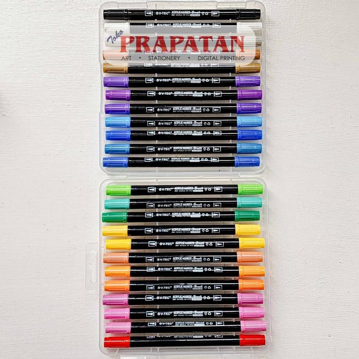 

V-TEC Acrylic Marker + Brush Spidol Akrilik