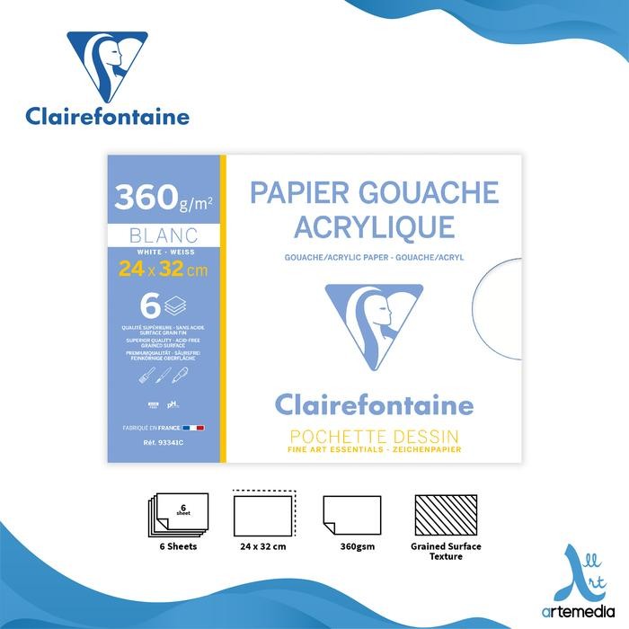 

Clairefontaine Mixed Media Paper 360gsm Kertas Mix Media Gouache dan Acrylic 24x32cm