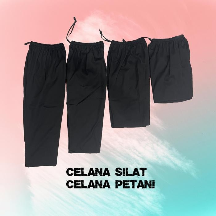 TERLARIS Celana Silat Hitam Polos Bermestax Celana Komprang Sirwal Berkualitas Dewasa Pria Panjang