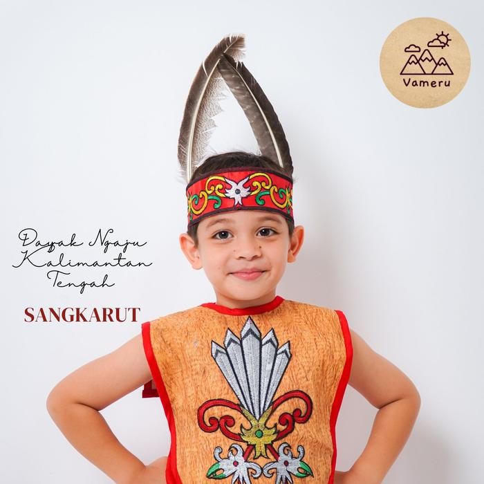 BAJU ADAT ANAK DAYAK NGAJU KALIMANTAN TENGAH LAKI LAKI