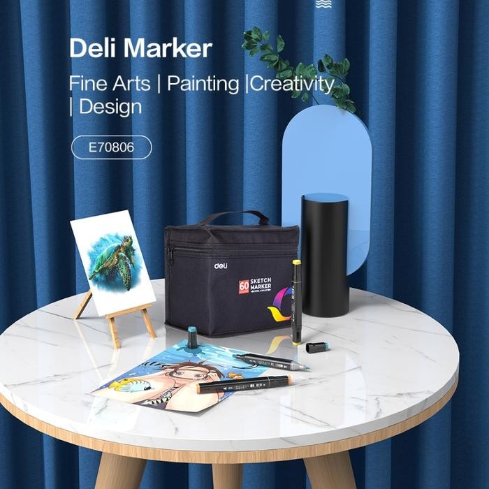 

- Deli Sketch Marker 2 Tip E70806 40 WARNA spidol mewarnai