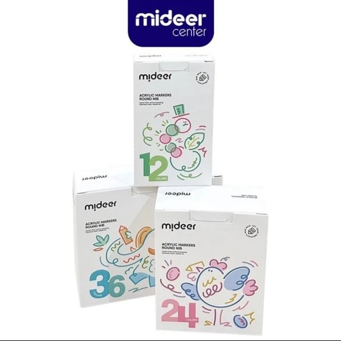 

Mideer Acrylic Markers Round Nib 12 24 36 colours Color Spidol Warna