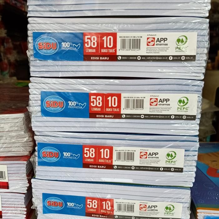 

TUMI Sinar Dunia Buku Tulis Sidu 58 Lembar Stationery Kecil Kwarto 16X21 Cm Isi 10