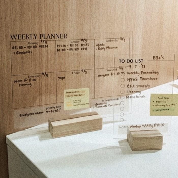 

TUMI Acrylic Planner To Do List Weekly Akrilik Journal Free Marker & Tape