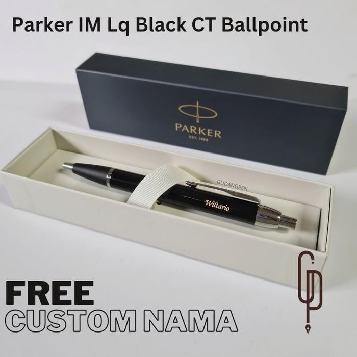

I77W Pulpen Parker Im Lq Black Crome Trim ( Klip Silver ) Bp Ballpoint Original