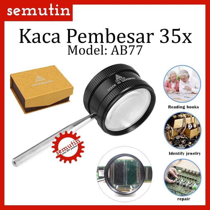 

I77W Kaca Pembesar 35X Ab77 / Lup Lensa Magnifier Handheld / Membaca Perhiasan Komponen /