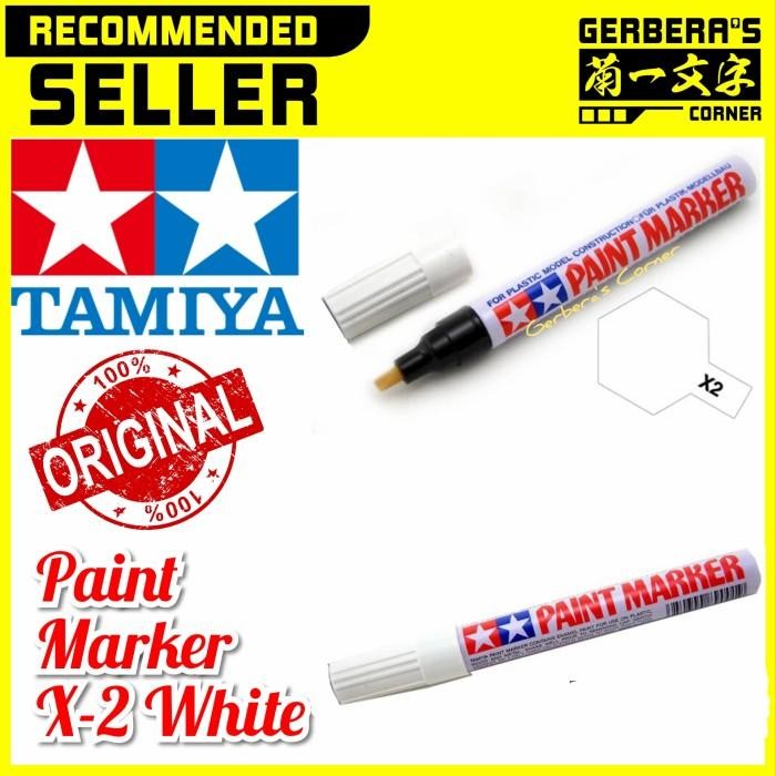 

I77W Tamiya Paint Marker X2 X-2 White Marker Cat Kuas Airbrush Gundam Kit