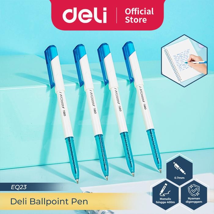 

I77W Deli Ballpoint Pen / Bolpoin Pulpen 0.7Mm Isi 12 Pcs Eq23-12Pcs