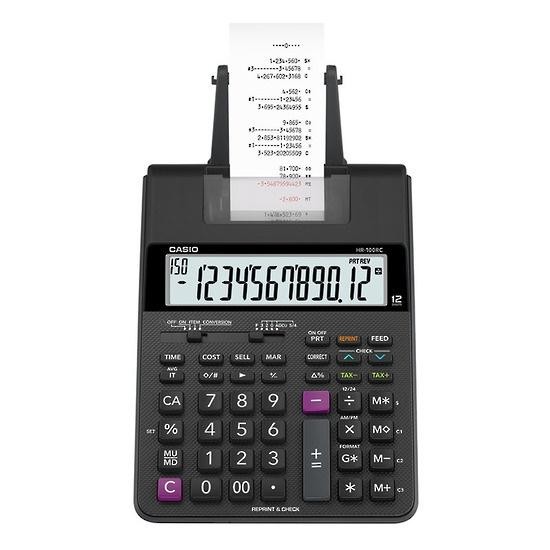 

X689 Casio Kalkulator Hr-100Rc - Hitam - Kalkulator Cetak/Kasir - 12 Digit Calculator