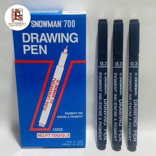 

drawing pen snowman 0.3 mm 1 pack isi 12 pcs