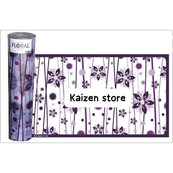 Fiber Penutup Pagar Plastik - Motif Master Floral Ungu