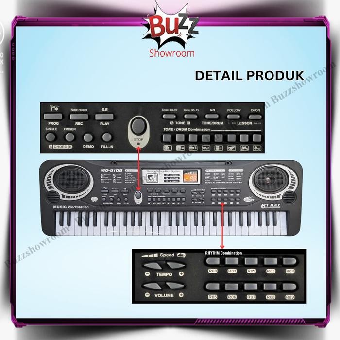 

ELECTRONIC KEYBOARD 61 KEYS MAINAN ANAK EDUKASI PIANO MIC KEY