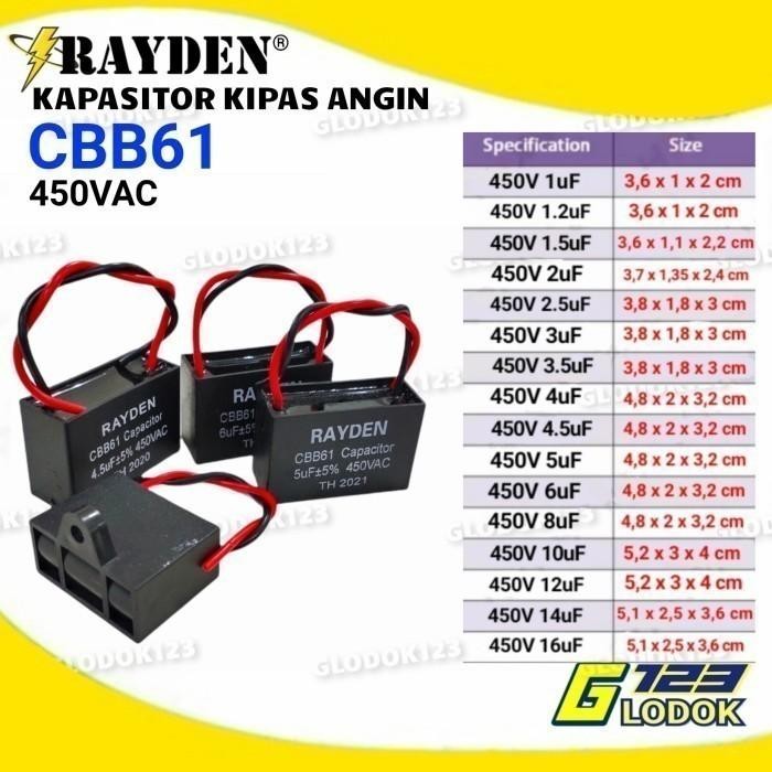 

KAPASITOR KIIPAS ANGIN CBB61 6UF 8UF 10UF 16UF 2 KABEL COSMOS SANKEN