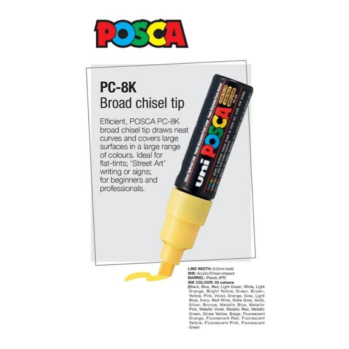 

Uni POSCA Paint Marker PC-8K Broad Chissel Tip 8.0mm