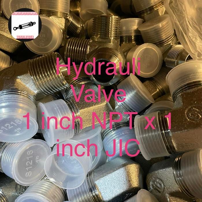 ELBOW NEPPLE HIDROLIK 1" NPT X 1" JIC / NEPPLE ELBOW 1 INCH NPT-1 INCH JIC