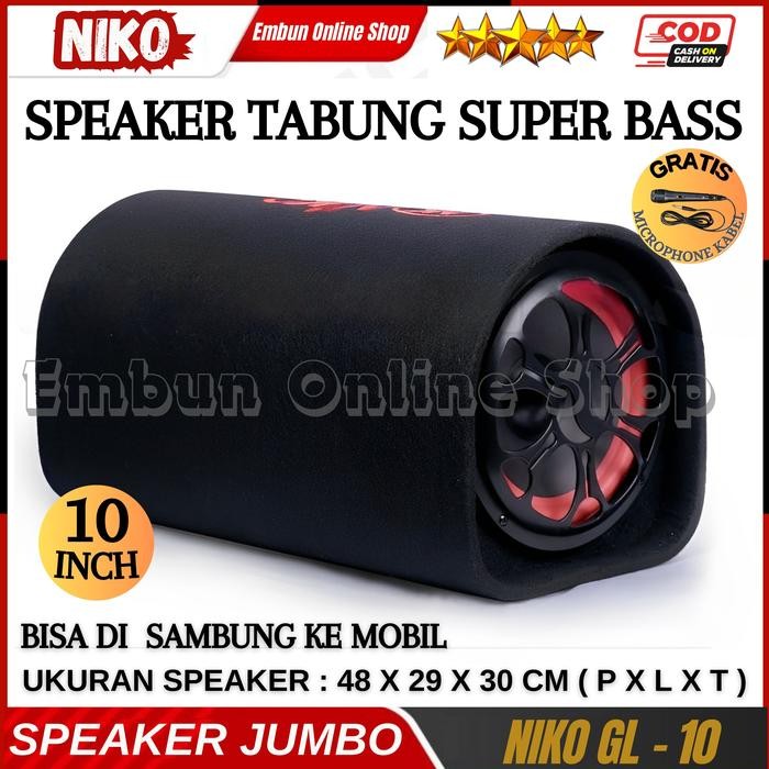 SPEAKER BLUETOOTH FULL BASS NIKO GL-10 ( GRATIS MIC KABEL ) / SPEAKER BLUETOOTH JUMBO / SALON