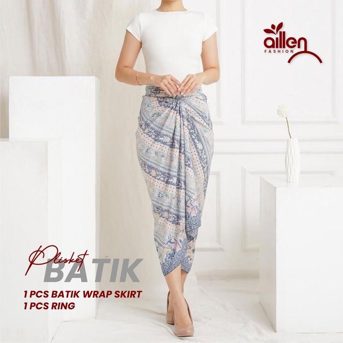 Rok Lilit Wanita Motif Batik Bahan Silk