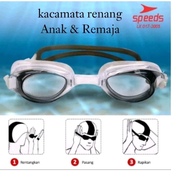 YK1A Kacamata Renang Anak Dan Remaja Anti Fog Uv Speeds Lx017-2005