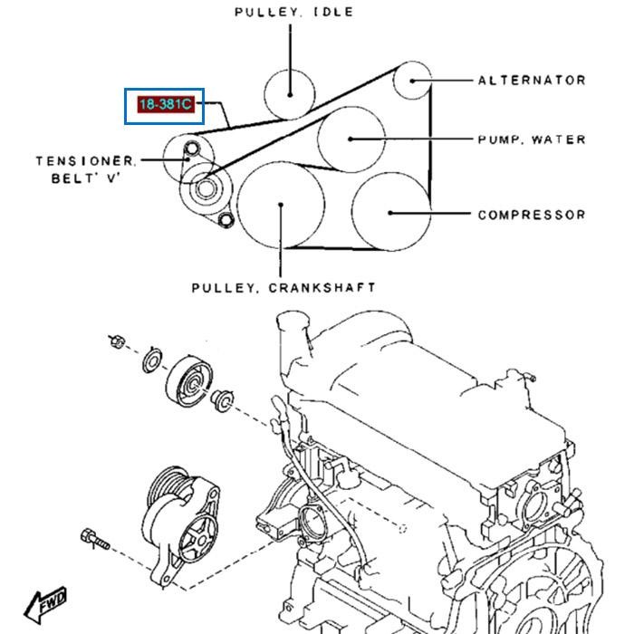 Belt Mazda 2 Non Skyactiv