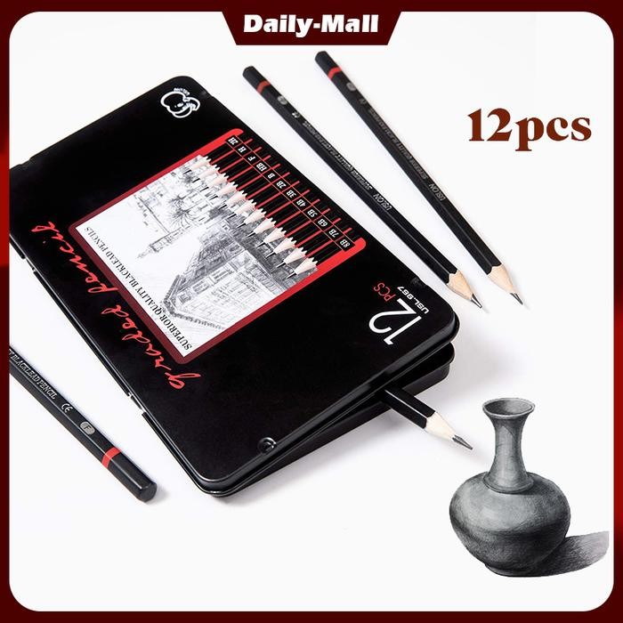 

SARI Isi 12 Pensil Sketsa Pensil Gambar Drawing Pencil Set Charcoal Pencils