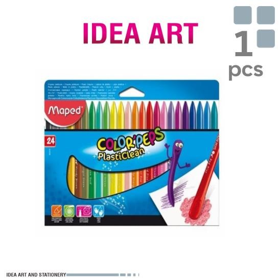 

SARI Crayon Plastik 24 Maped Color Peps Plasticlean Cardboard Set 24 Warna