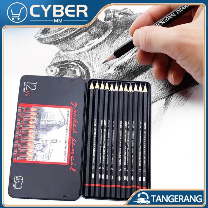 

SARI 12 Pcs Charcoal Pencil Sketch Set Lengkap Pensil Khusus Sketsa 2H - 8B