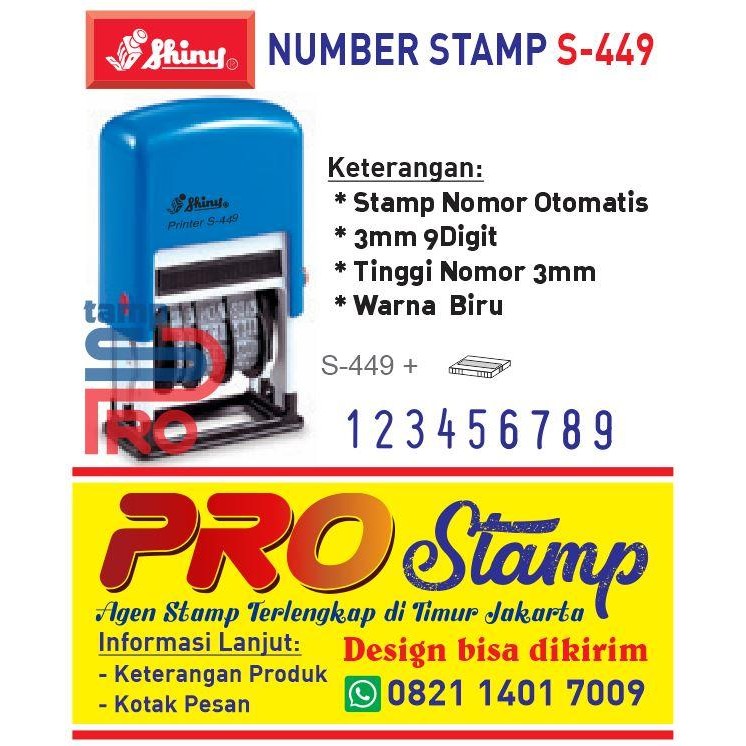 

5WUM Stempel Angka Shiny S-449 ( 9 Digit / 3 Mm )