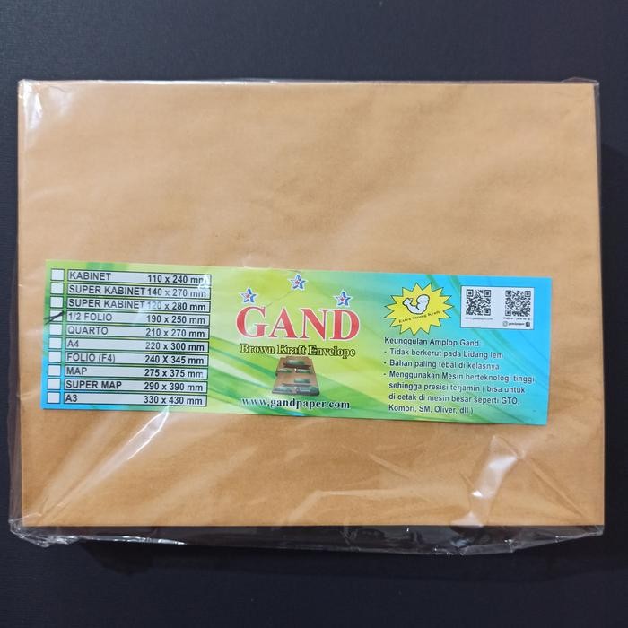 

5WUM 1Dus Amplop Coklat Setengah Folio Gand