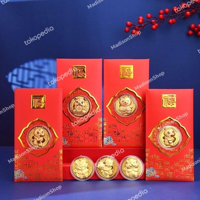 

SARI 2022 Angpao Macan Koin Emas + Sertifikat Kado Imlek Angpau Premium