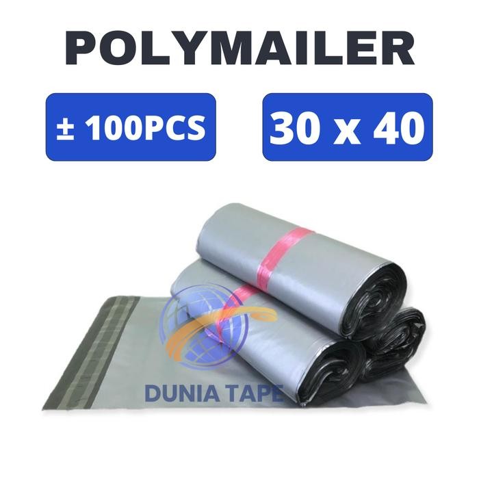

5WUM Plastik Polymailer 30 X 40 Silver Abu Packaging Kantong Online Shop
