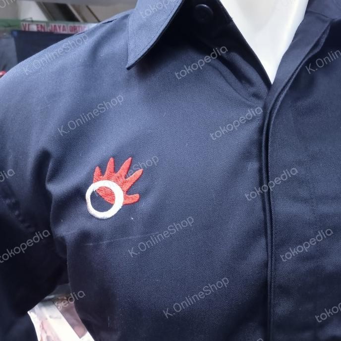 Khusus Gosend New  Kemeja Telkom Seragam Telkom Baju Telkom Lengan Panjang Navy Murah