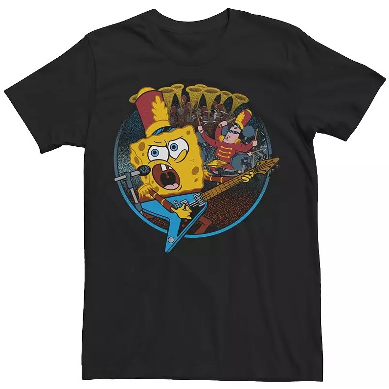 Kaos Band Nickelodeon SpongeBob SquarePants Katun CrewNeck Unisex Pria Wanita