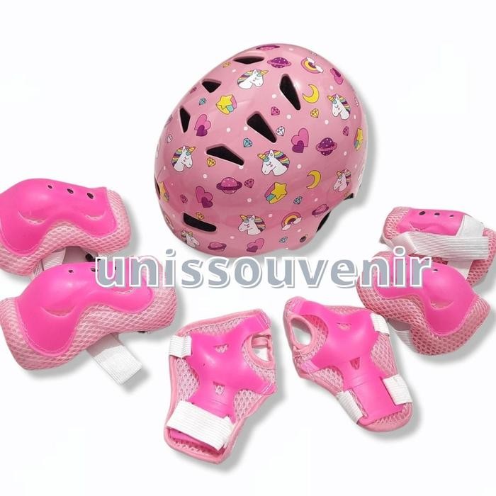 Helm Sepeda Anak/Helm Sepatu Roda Anak Unicorn Adjustable 1 Set Dekker