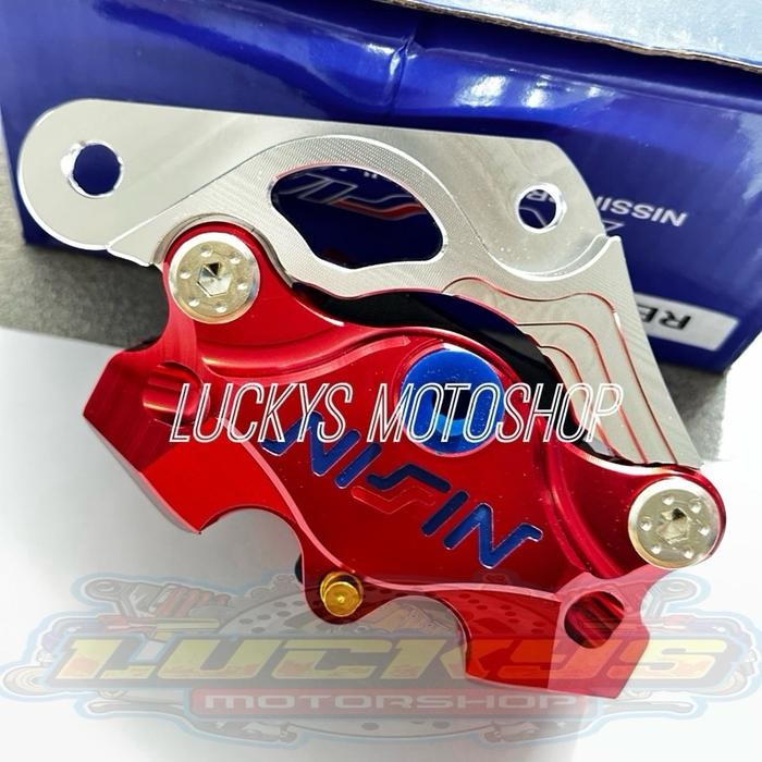 KALIPER 2 PISTON NSN CNC PLUS BREKET KALIPER MIO SPORTY