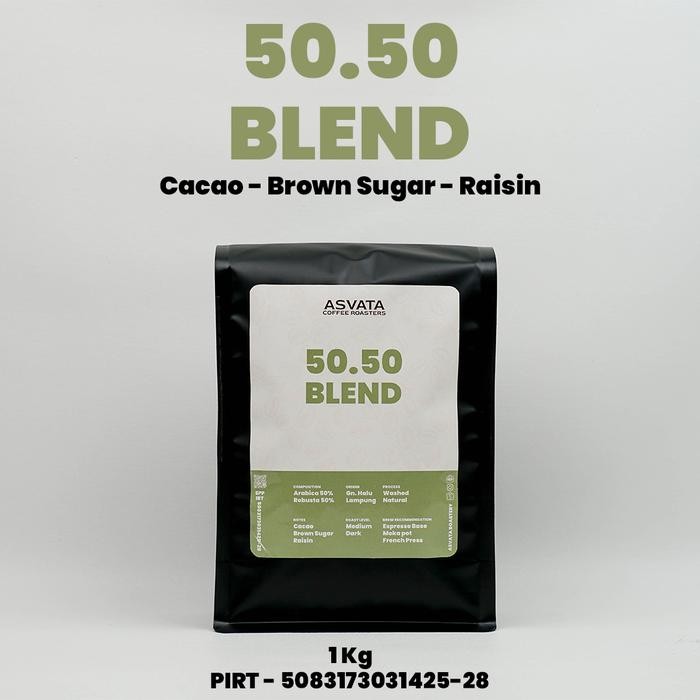 

Asvata Coffee Blend 50.50 1 Kg Biji Kopi Susu Roast Beans Ijen Halu Medium Dark Roast