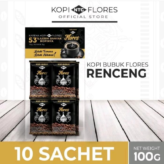 

Coffee Bubuk NTC Flores 1 Renceng isi 10 Sachet Kopi Hitam