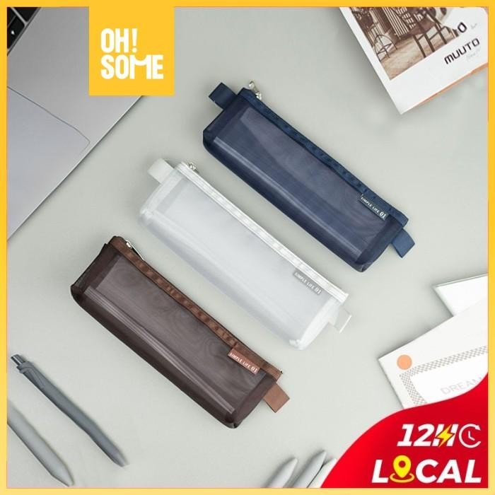 

OHSOME gimenmesh pencil case LGS03-W00L / Kotak Pensil Pouch Alat Tulis